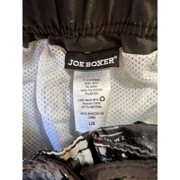 Joe Boxer Swim Shorts Mens Large Black New York Lined Drawstring‎ Trunks Men. - Picture 4 of 8